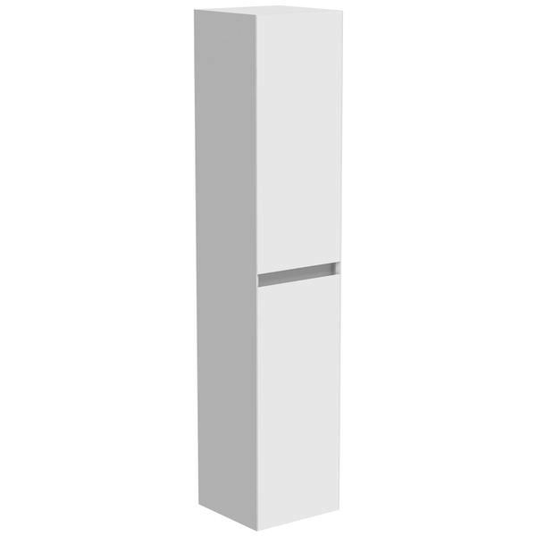 Saneux Uni Wall Mounted Tall Bathroom Cabinet 350 x 1700mm - Two Door