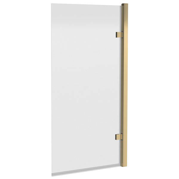 QS Basics Maritime Frameless Square Hinged Bath Screen 830 x 1520mm - Aluminium Profile