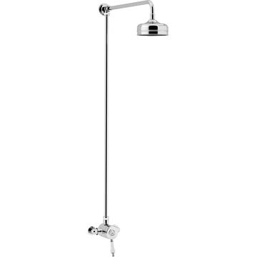 Heritage Glastonbury Exposed Thermostatic Chrome Shower Valve With Fixed Riser Kit - Image