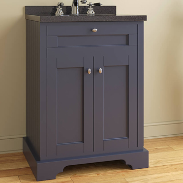 Hudson Reed Old London Traditional Undercounter Vanity Unit with Basin and Marble Worktop - Two Door