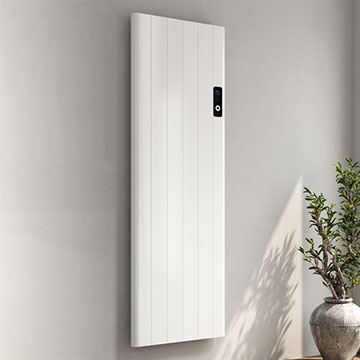 Reina Maia Vertical White Flat Panel Electric Radiator - 1600mm High - Aluminium