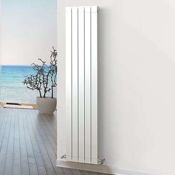 MHS Rads 2 Rails Holborn Vertical 1466mm High White Aluminium Radiator - Image