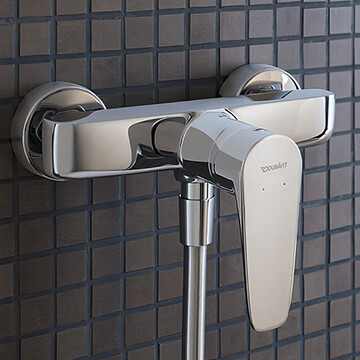 Duravit B.1 Chrome Single Lever Exposed Manual Shower Mixer Valve - Image