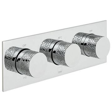 Vado Omika 3 Outlet And 3 Handle Concealed Chrome Thermostatic Valve - Image