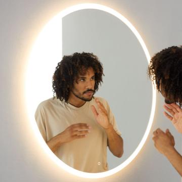 Geberit Option Round Illuminated LED Mirror With Direct And Indirect Lighting