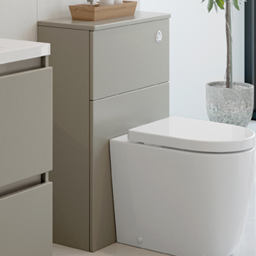 Joseph Miles Royce Contemporary Latte Back-To-Wall WC Unit - 600 x 833mm