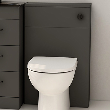 Imex Ivan Contemporary Back-To-Wall Matt Black WC Unit - 550 x 850mm
