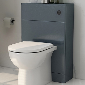 Imex Ivan Contemporary Back-To-Wall Steel Blue WC Unit - 550 x 850mm