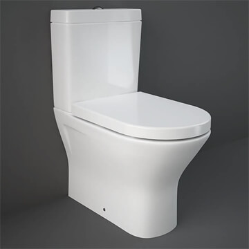 RAK Resort Close Coupled Fully Back To Wall Rimless WC Pan - White - 370 x 790mm - Ex-Display