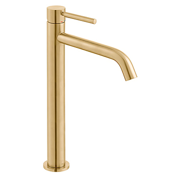 Vado Individual Origins Tall Monobloc Brushed Gold Basin Mixer Tap with Tapered Spout