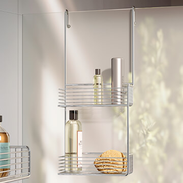 Smedbo Sideline Polished Chrome Double Shower Basket