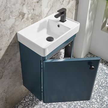 Tavistock Compass Wall Hung Cloakroom Vanity Unit with Basin and Handle 455 x 630mm - One Door