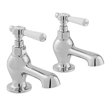 Vado Axbridge Traditional Pair of Bath Pillar Taps - Lever Handles - Deck Mounted