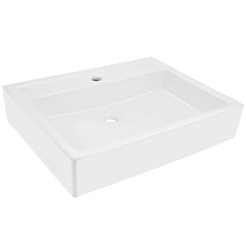 Jaquar Designer 1 Taphole Rectangular White Countertop Basin