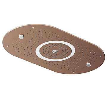 Jaquar Artize Rainjoy Oval Antique Copper Shower Head with RGB Light 700 x 430mm