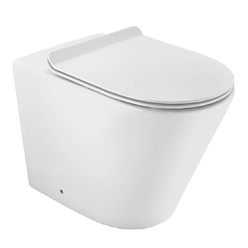 Jaquar Opal Floorstanding Rimless Back To Wall White Toilet and Soft Close Seat 370 x 580mm