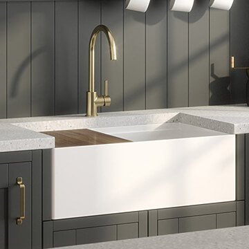 Nuie Butler Traditional Inset Kitchen Sink with Ledge 795 x 460mm - One Bowl