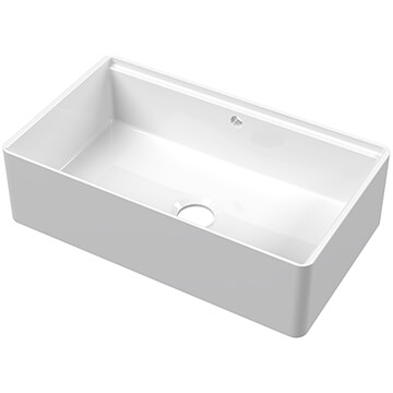 Nuie Butler White Traditional Inset Kitchen Sink with Ledge 795 x 460mm - One Bowl