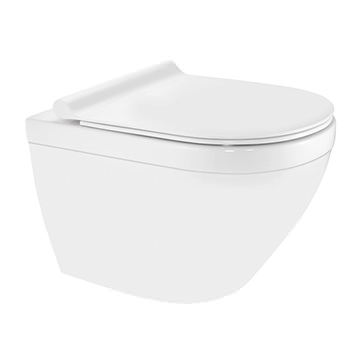 Jaquar Solo Floorstanding Rimless Back To Wall White Toilet with Soft Close Seat 375 x 525mm