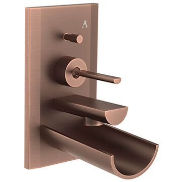 Jaquar Artize Confluence Antique Copper Waterfall Bath Mixer Tap with Diverter - Stick Handle