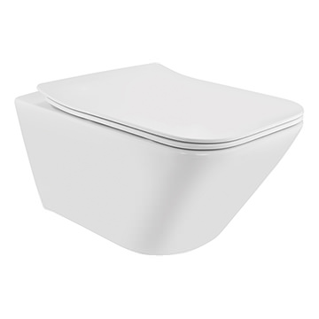 Jaquar Laguna Rimless Wall-Hung White Toilet with Soft Close Seat 370 x 525mm