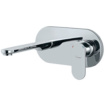Jaquar Opal Prime 2 Hole Basin Mixer Tap with Straight Spout - Lever Handle - Wall Mounted