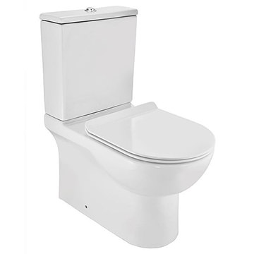 Jaquar Opal Rimless Close Coupled White WC Pan with Cistern and Soft Close Seat 380 x 645mm