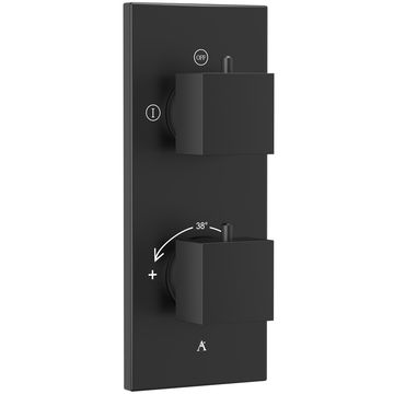 Jaquar Artize Thermatik-S Recessed Thermostatic Matt Black Shower Valve - 2 Controls