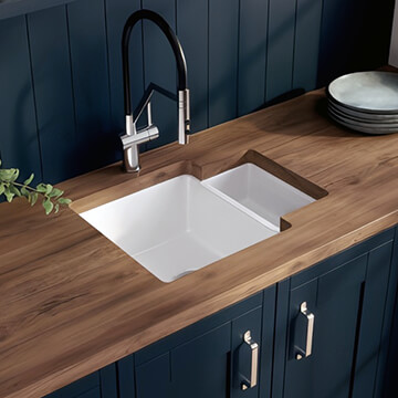 Nuie Traditional Undermount Kitchen Sink with Overflow 579 x 455mm - 1.25 Bowl
