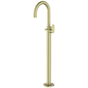 Jaquar Opal Prime Matt Brass Floorstanding Bath Mixer Tap - Side Action Flat Handle
