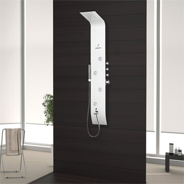 Jaquar Curve Neo White Aluminium 1500mm Shower Panel With Thermostat Mixer - Image