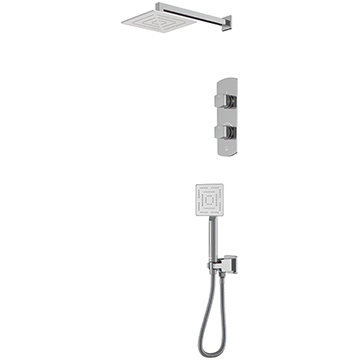 Jaguar Kubix Prime Square Thermostatic Shower Set