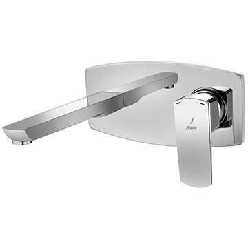 Jaquar Kubix Prime 2 Hole Basin Mixer Tap with Straight Spout - Lever Handle - Wall Mounted