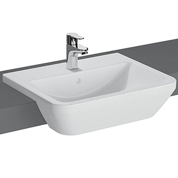 VitrA Integra 550 x 450mm Semi Recessed 1 Taphole Washbasin