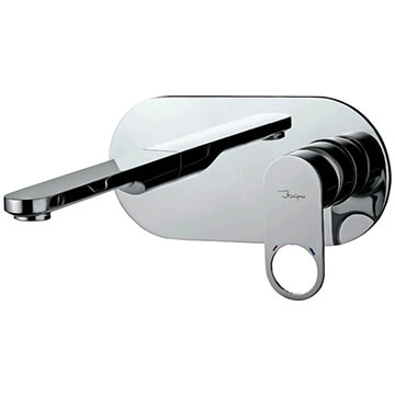 Jaquar Ornamix Prime 2 Hole Basin Mixer Tap with Straight Spout - Lever Handle - Wall Mounted