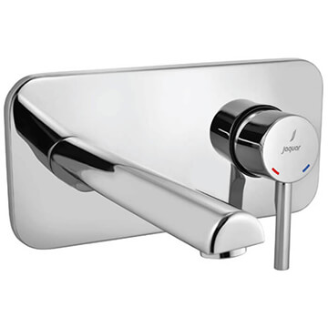 Jaquar Florentine Prime 2 Hole Basin Mixer Tap with Straight Spout - Stick Handle - Wall Mounted