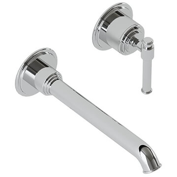Jaquar Artize VIC 2 Hole Traditional Basin Mixer Tap with Curved Spout - Stick Handle - Wall Mounted