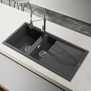 Reginox Best-15 Granite Inset Kitchen Sink with Waste 1000 x 510mm - 1.5 Bowl