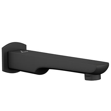 Jaquar Kubix Prime Contemporary Matt Black Bath Spout with Wall Flange