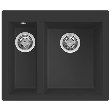 Reginox Quadra-150 Black Granite Inset Kitchen Sink with Tap Wing - 1.5 Bowl