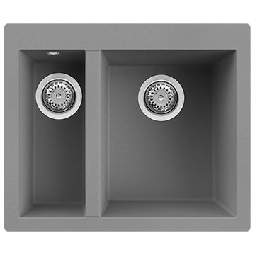 Reginox Quadra-150 Titanium Metaltek Granite Inset Kitchen Sink with Tap Wing - 1.5 Bowl