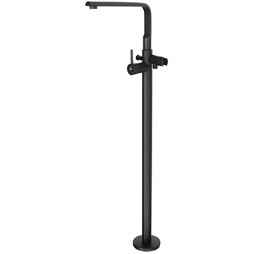 Jaquar Florentine Prime Floorstanding Matt Black Bath Mixer Tap with L-Neck Spout
