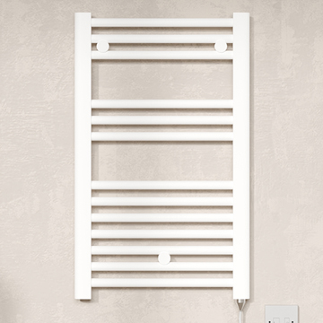 Nuie Straight Electric Towel Rail with Heating Element 400 x 720mm - Steel