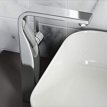 QS Basics Bendex Single Lever Chrome Tall Basin Mixer Tap