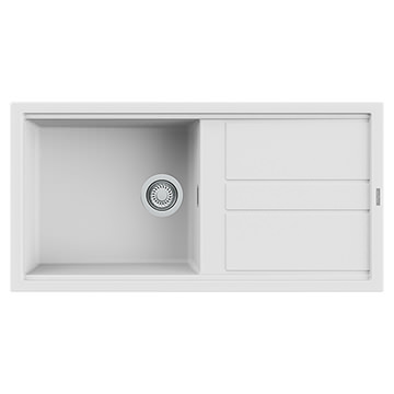 Reginox Best-10 White Granite Inset Kitchen Sink with Drainer 1000 x 510mm - 1 Bowl