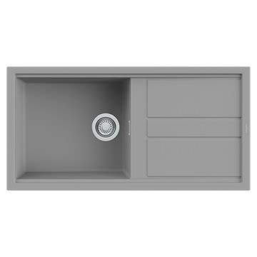 Reginox Best-10 Light-Grey Granite Inset Sink with Drainer 1000 x 510mm - 1 Bowl