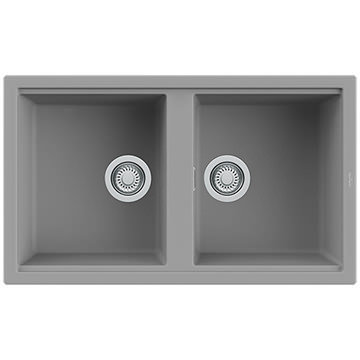 Reginox Best-20 Light-Grey Granite Inset Kitchen Sink 860 x 510mm - 2 Bowl
