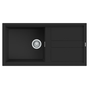 Reginox Best-10 Black Granite Inset Kitchen Sink with Drainer 1000 x 510mm - 1 Bowl