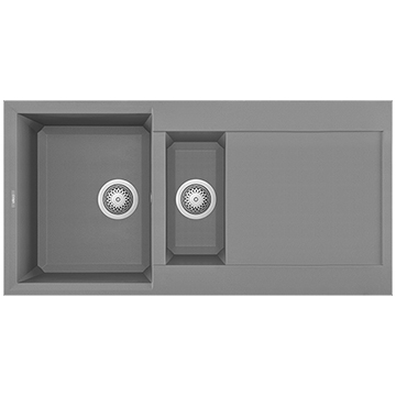 Reginox Easy-15 Granite Titanium Inset Kitchen Sink 1000 x 500mm - 1.5 Bowl