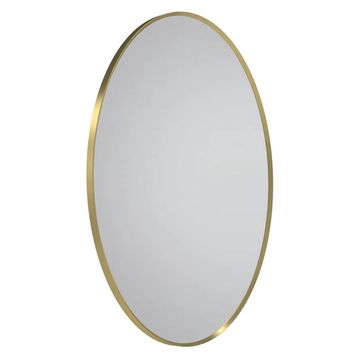Tavistock Verge Brushed Brass Oval Bathroom Mirror 500 x 700mm Aluminium Frame